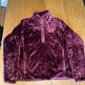 Columbia Plush Maroon Fleece Pullover